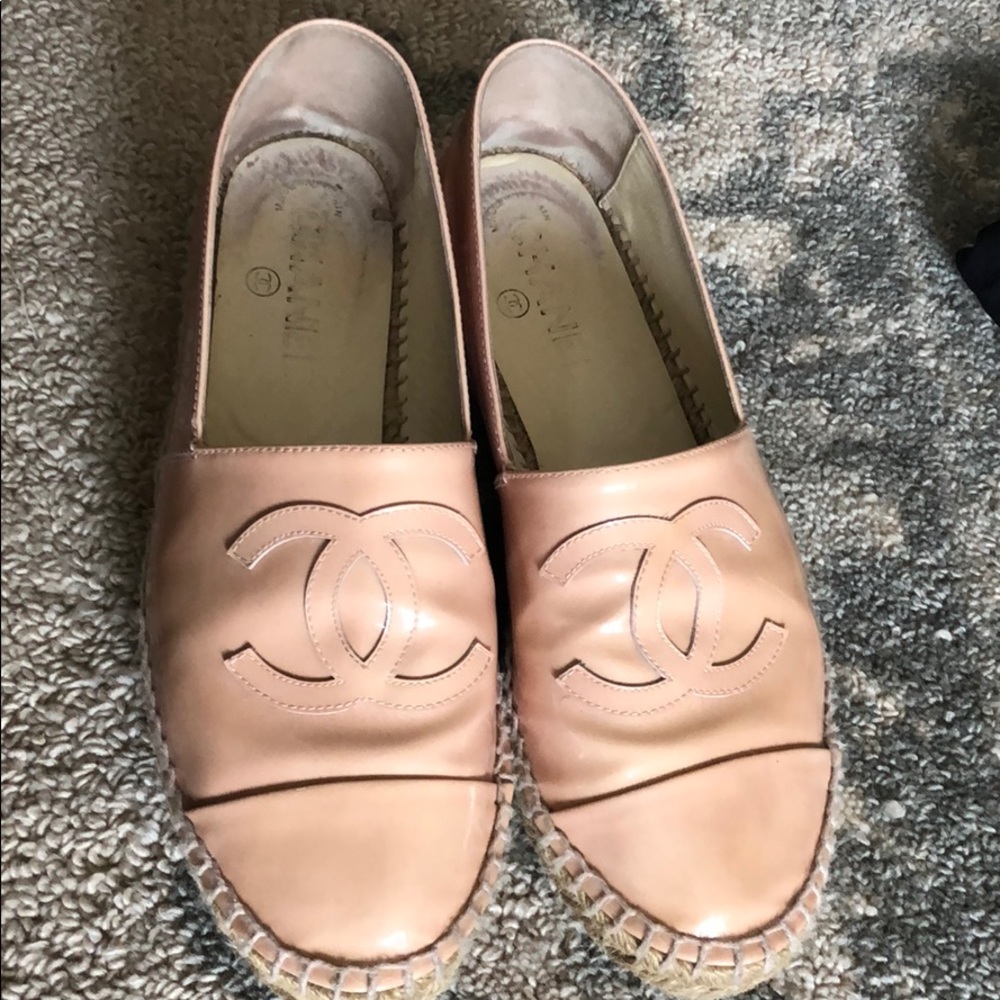 CHANEL Patent Leather Espadrilles